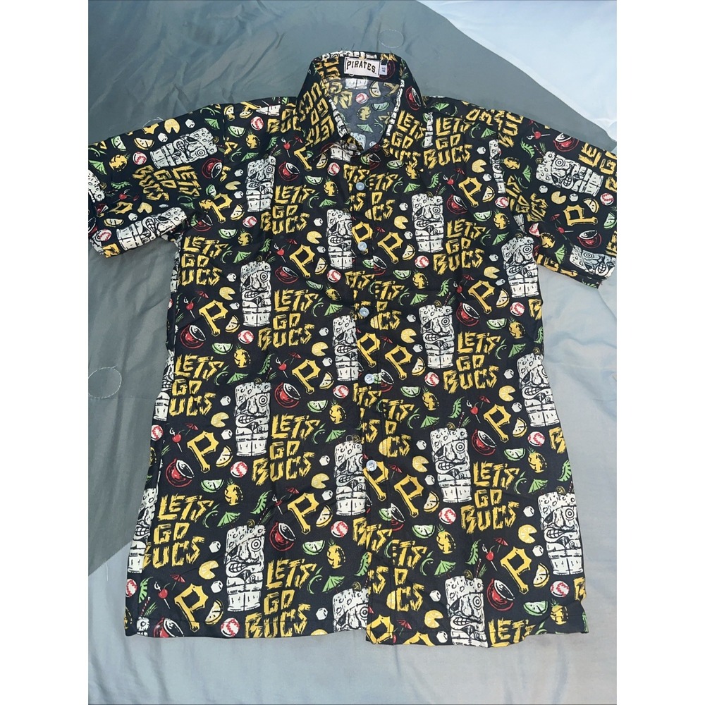Pittsburgh Pirates Button Up Hawaiian Shirt Mens Size Small AOP SGA MLB - Picture 1 of 6
